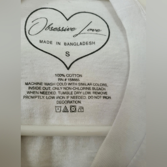 ObsessiveLove White Butterfly print Long sleeve Top. Size S. - Picture 4 of 6